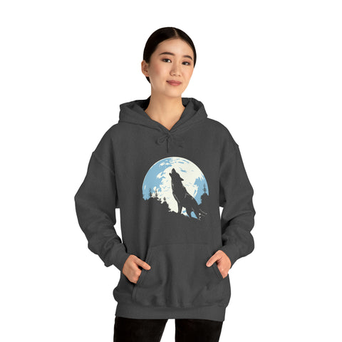 Unisex Howling Wolf Hoodie   