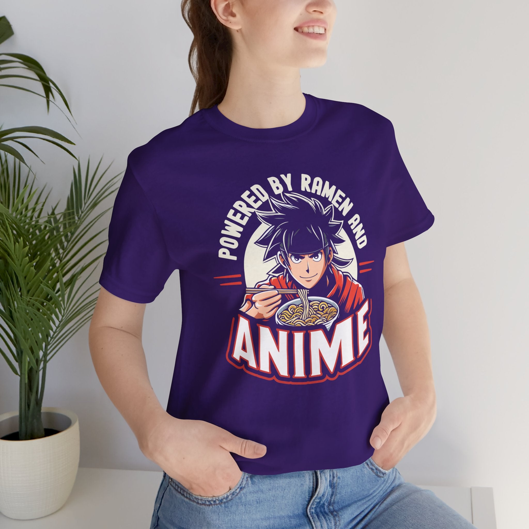 Unisex Powered by Ramen and Anime T Shirt   