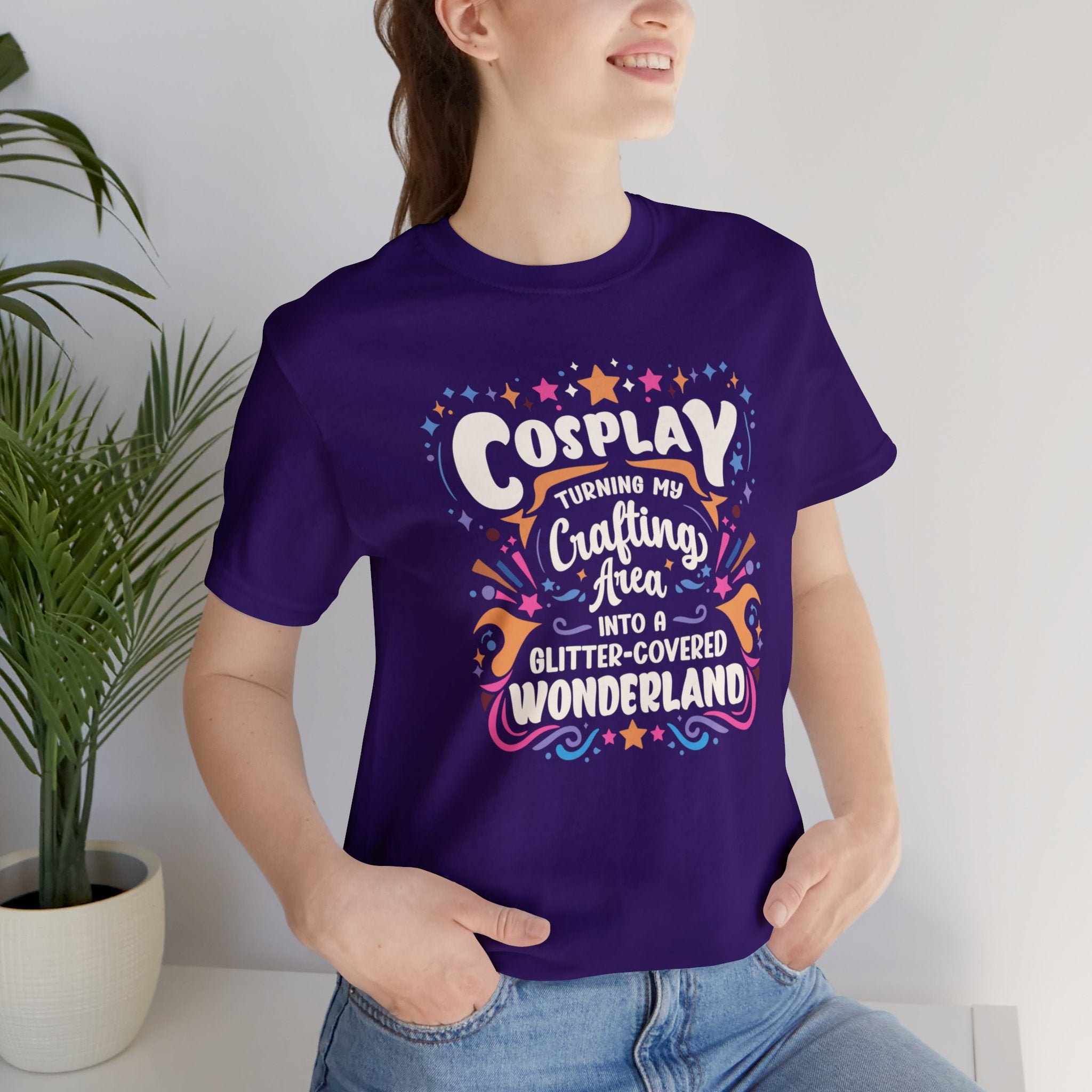 Unisex Cosplay Glitter-Covered Wonderland T Shirt   