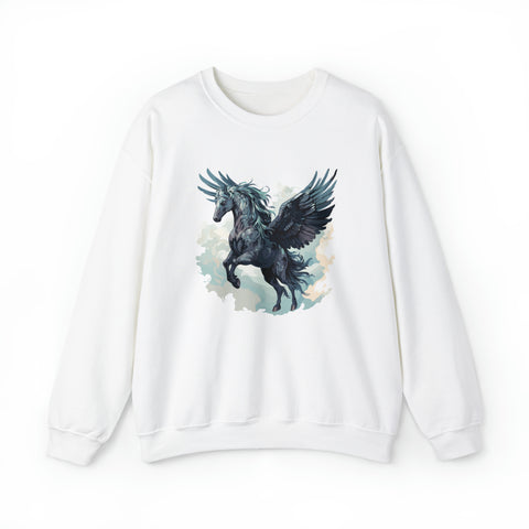 Unisex Majestic Pegasus Sweatshirt S White 