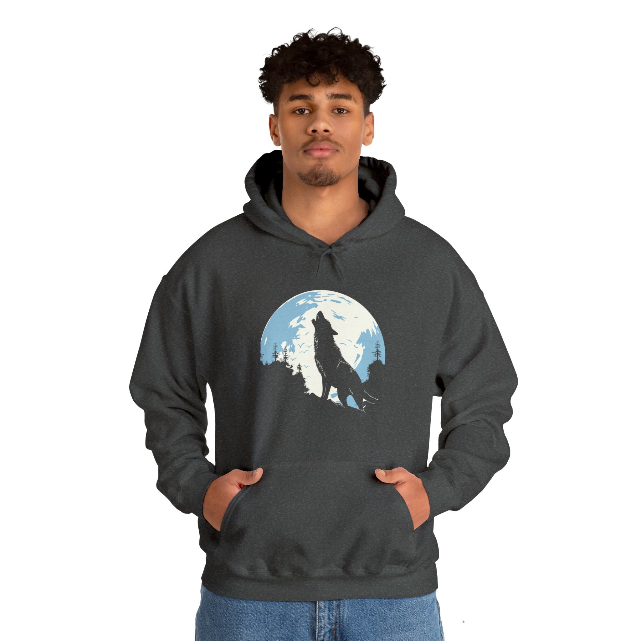 Unisex Howling Wolf Hoodie   