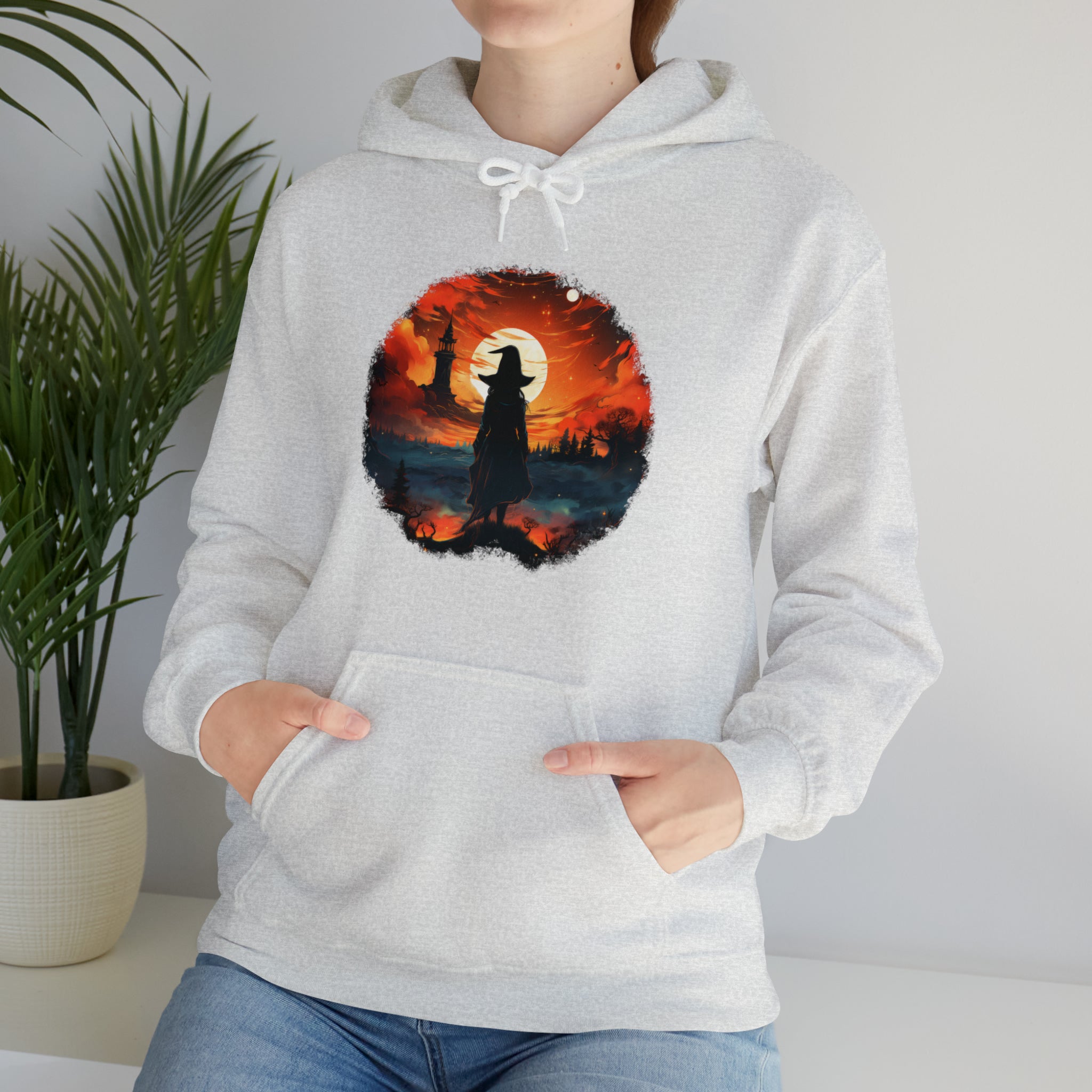 Unisex Witch Silhouette Hoodie   