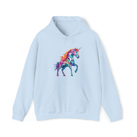 Unisex Crystallized Unicorn Hoodie Light Blue S 