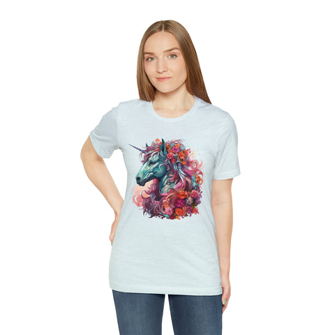 Unisex Unicorn Flowers T Shirt   