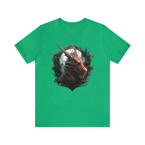 Unisex Dragon Face T Shirt Heather Kelly S 