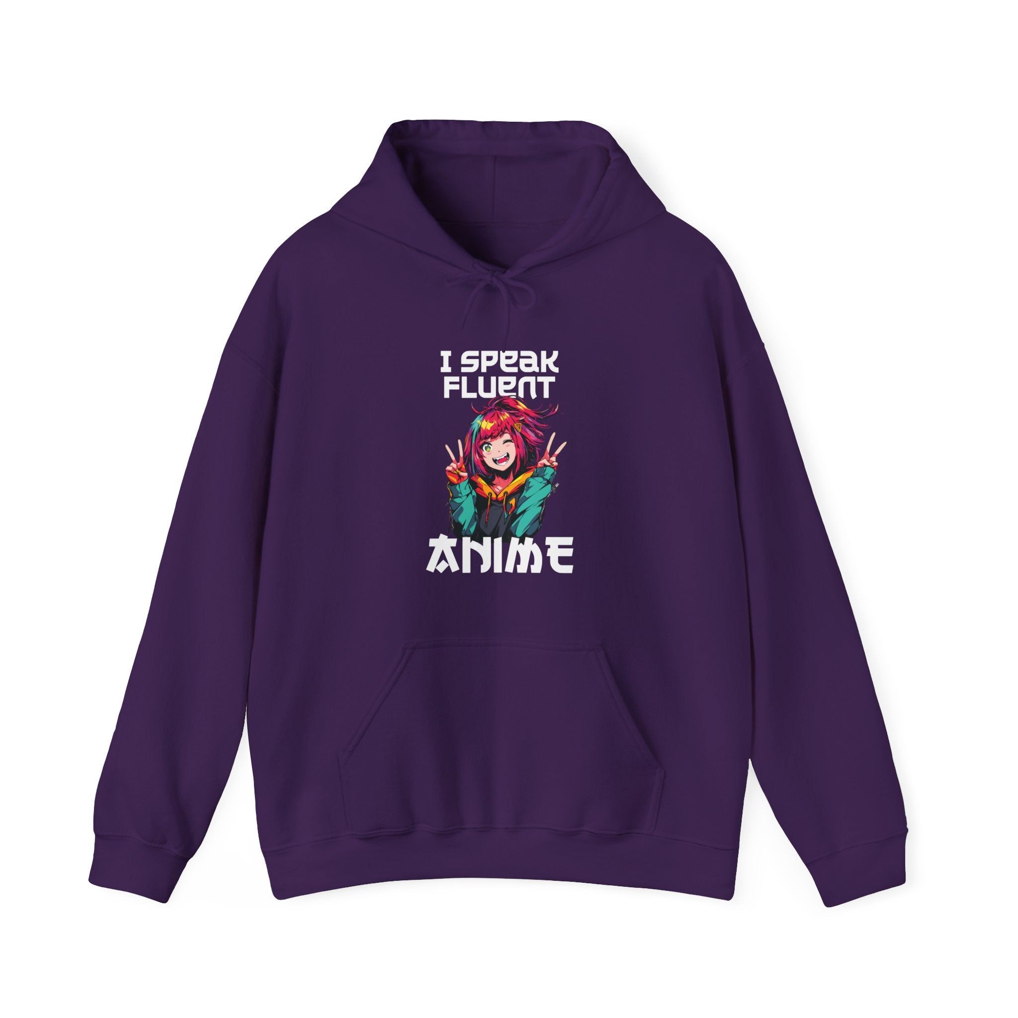 Unisex I Speak Fluent Anime Girl Hoodie Purple S 