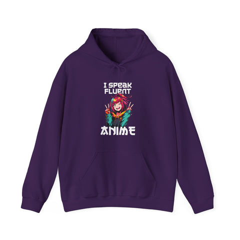 Unisex I Speak Fluent Anime Girl Hoodie Purple S 