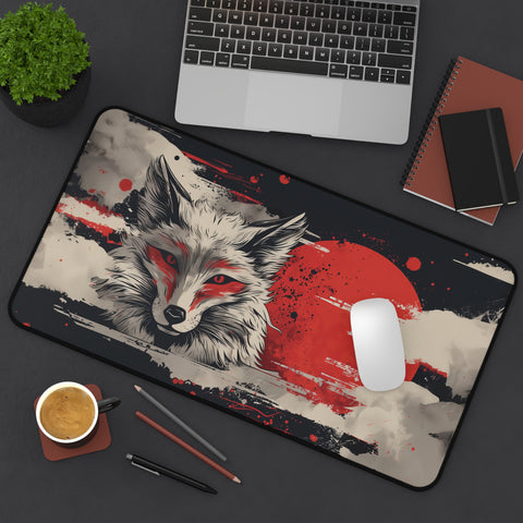 Red Moon Wolf Desk Mat   