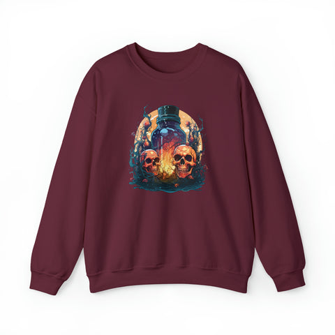 Unisex Magic Potion & Skulls Sweatshirt S Maroon 