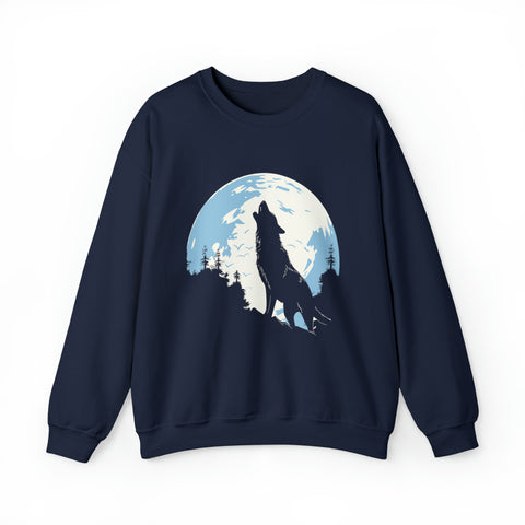 Unisex Howling Wolf Sweatshirt S Navy 