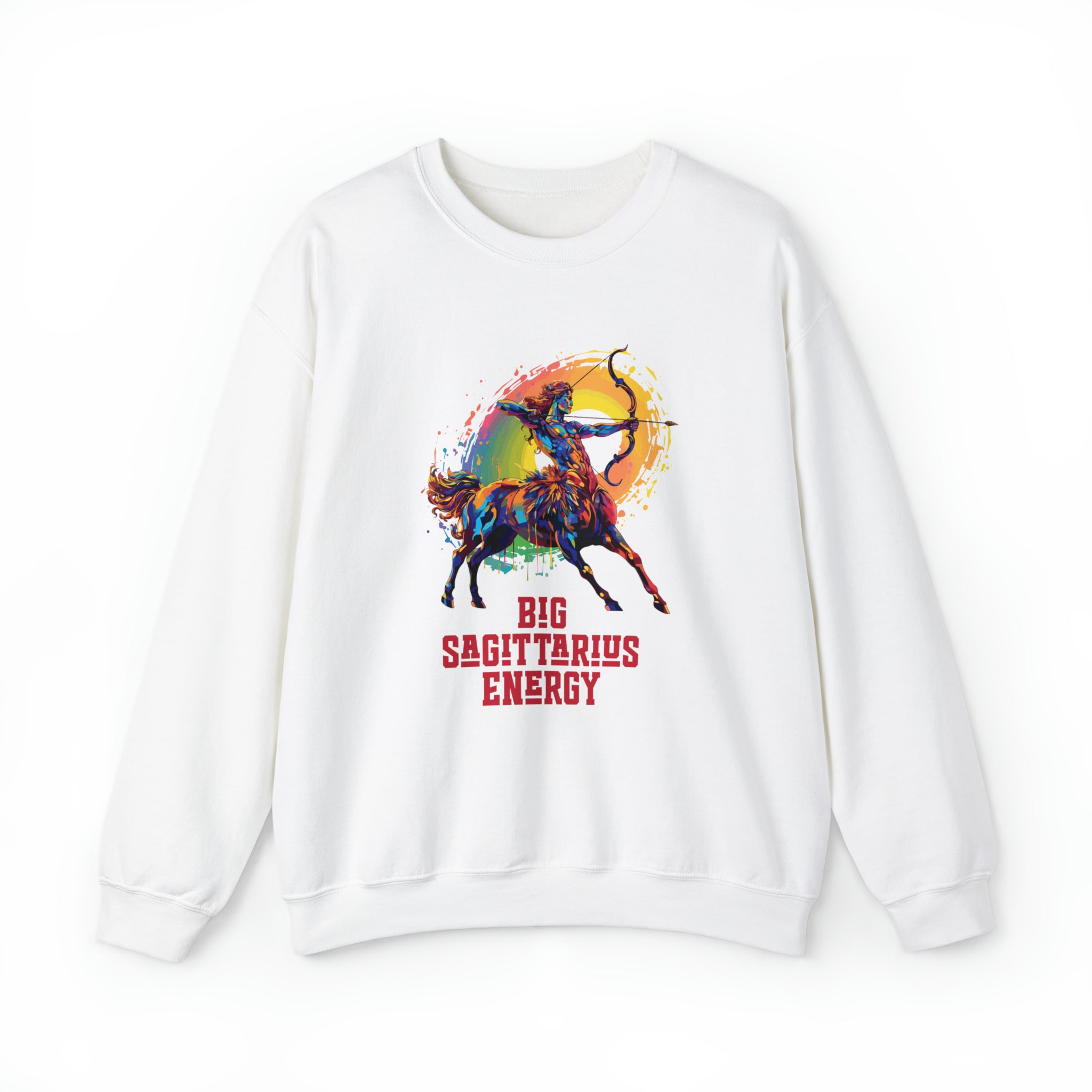 Unisex Big Sagittarius Energy Sweatshirt S White 