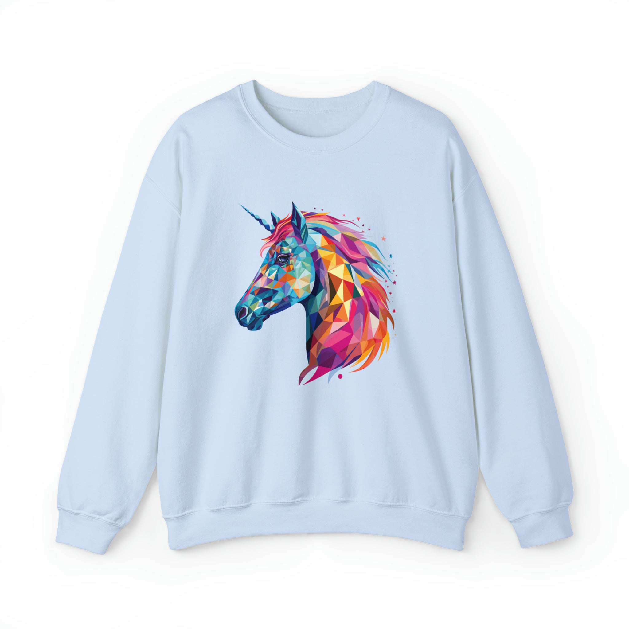 Unisex Crystallized Unicorn Mane Sweatshirt S Light Blue 