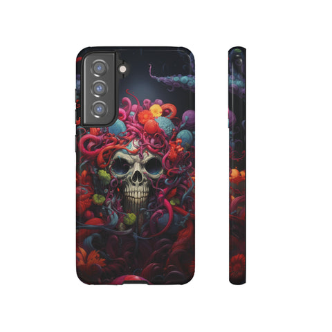 Psychedelic Skull & Tentacles Phone Case Samsung Galaxy S21 FE Glossy 