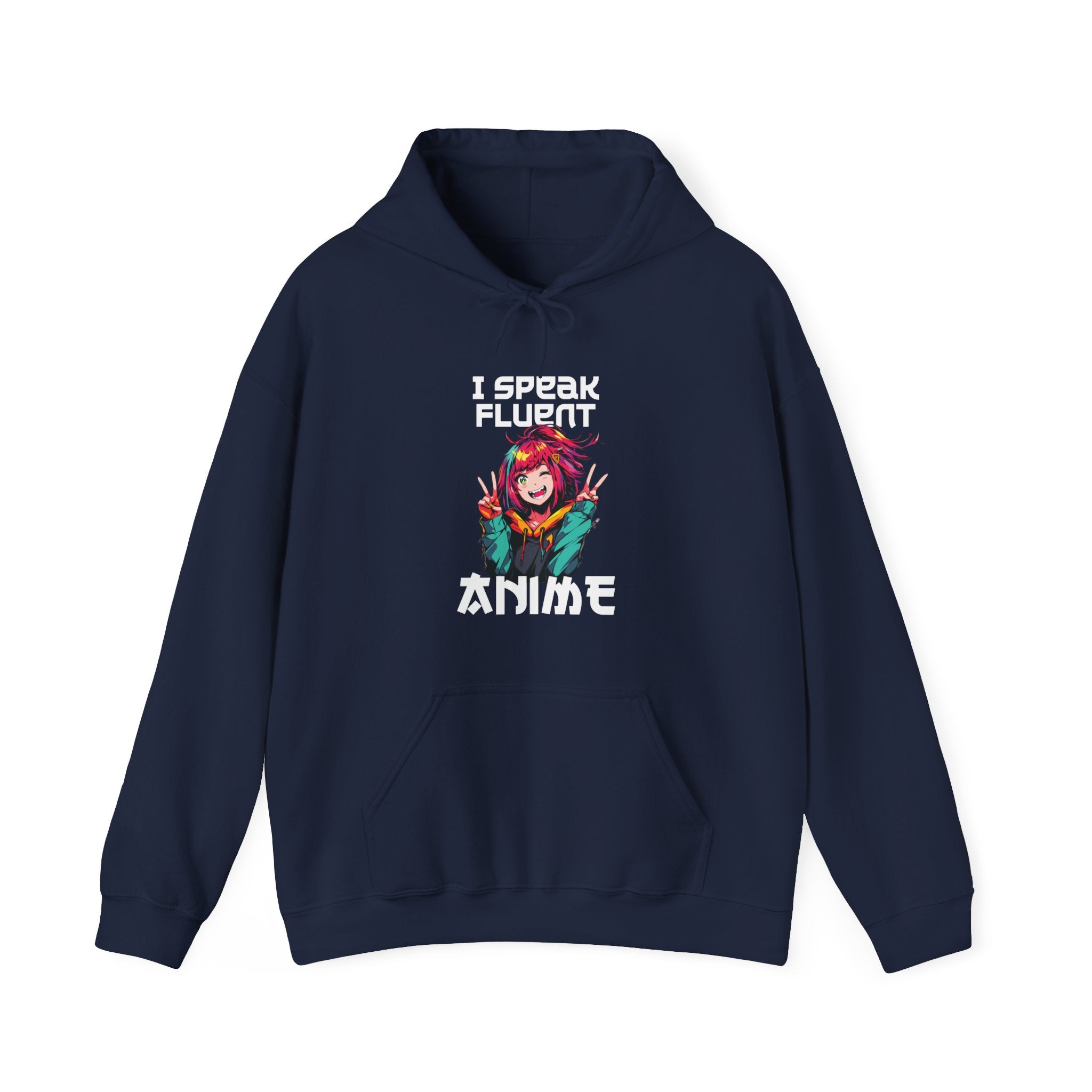 Unisex I Speak Fluent Anime Girl Hoodie Navy S 