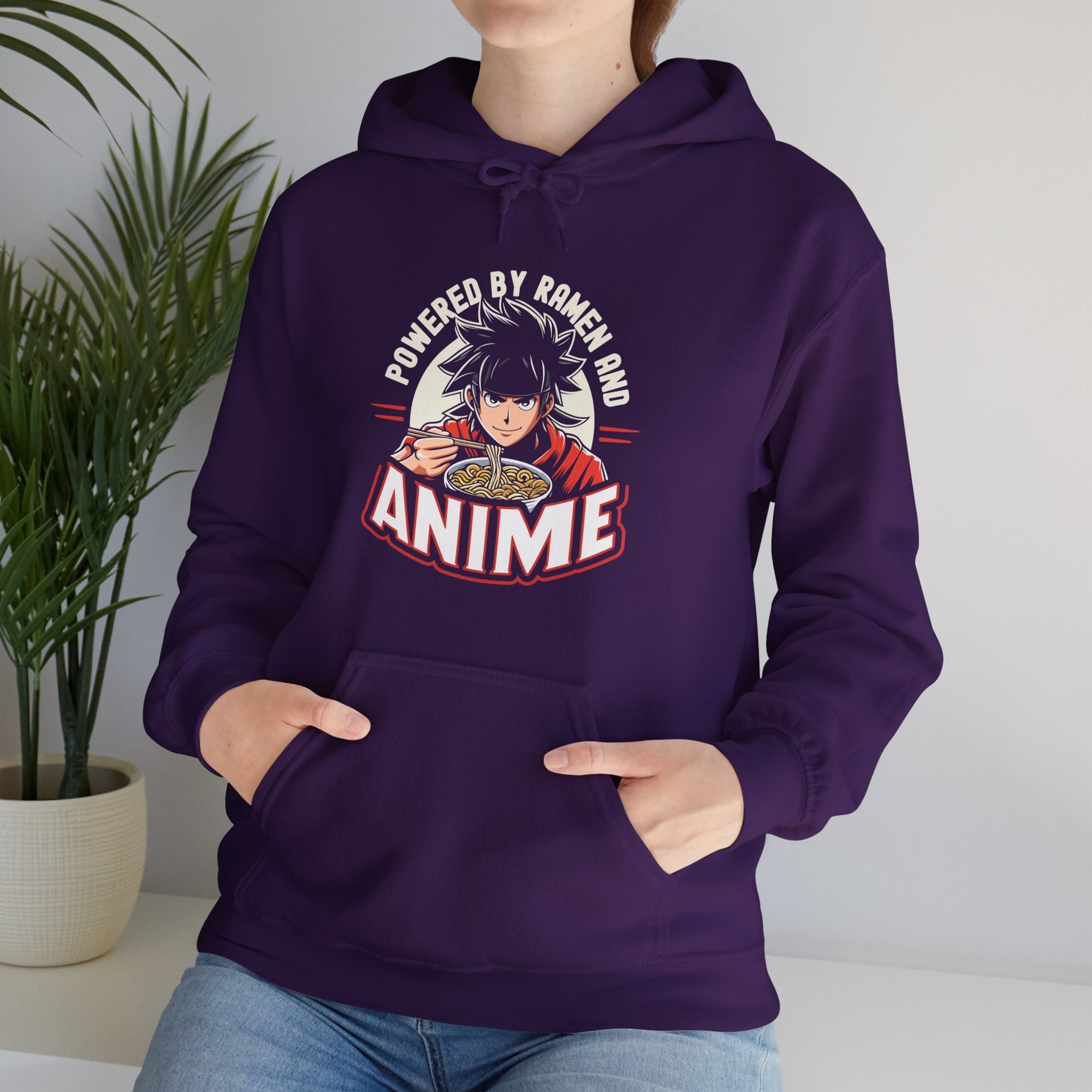 Unisex Powered by Ramen and Anime Hoodie   