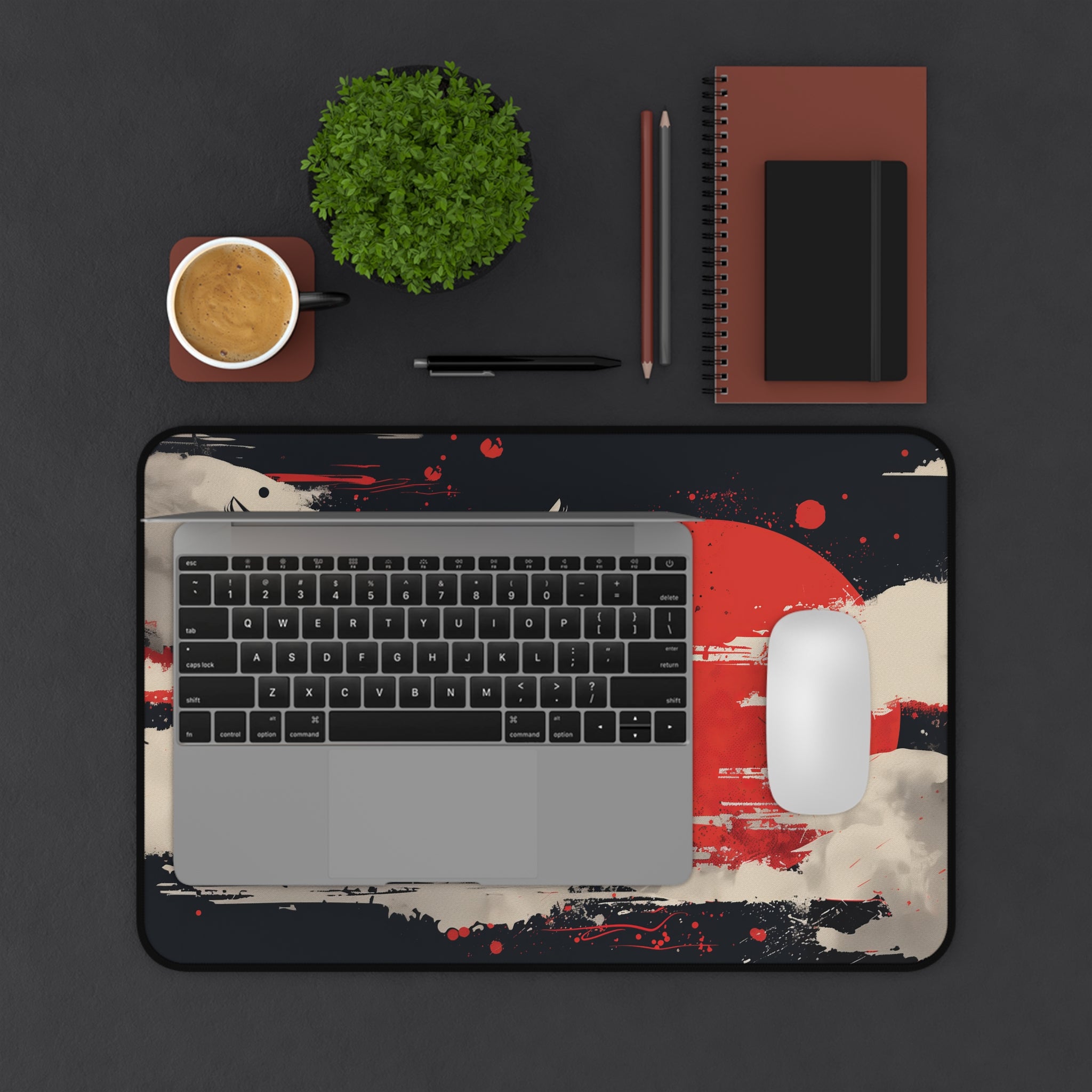 Red Moon Wolf Desk Mat   