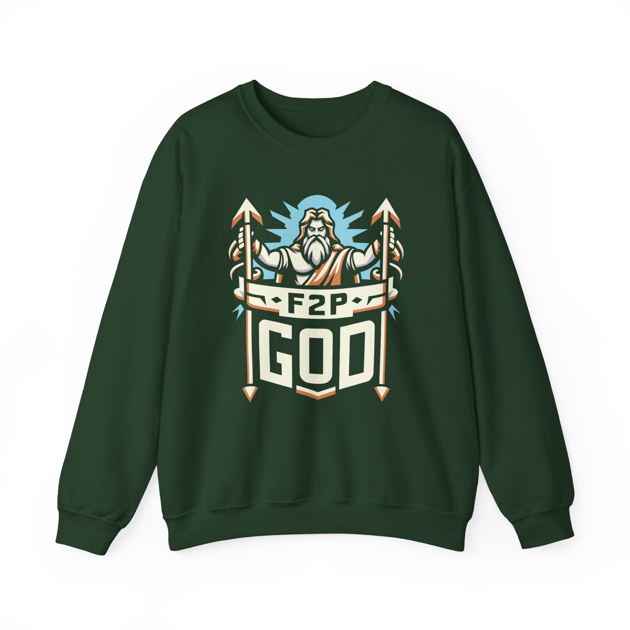 Unisex F2P God Sweatshirt S Forest Green 