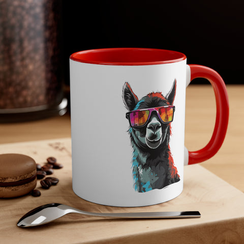 11oz Black Llama Sunglasses Coffee Mug   