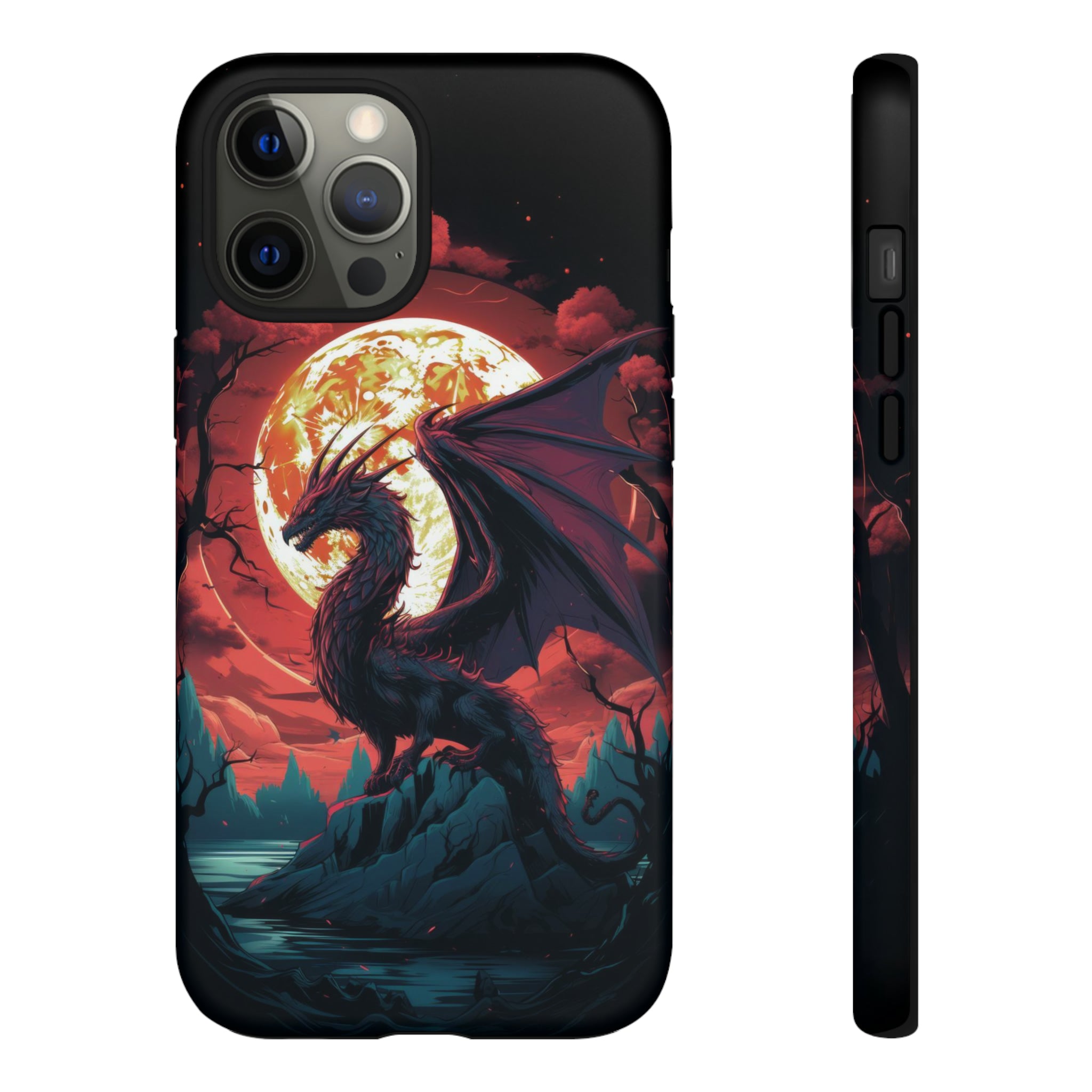 Dragon Fiery Moonlight Phone Case iPhone 12 Pro Max Matte 