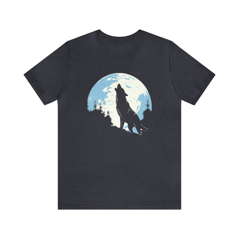 Unisex Howling Wolf T Shirt Heather Navy S 