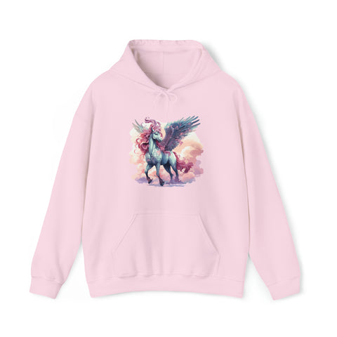 Unisex Pegasus Clouds Hoodie Light Pink S 