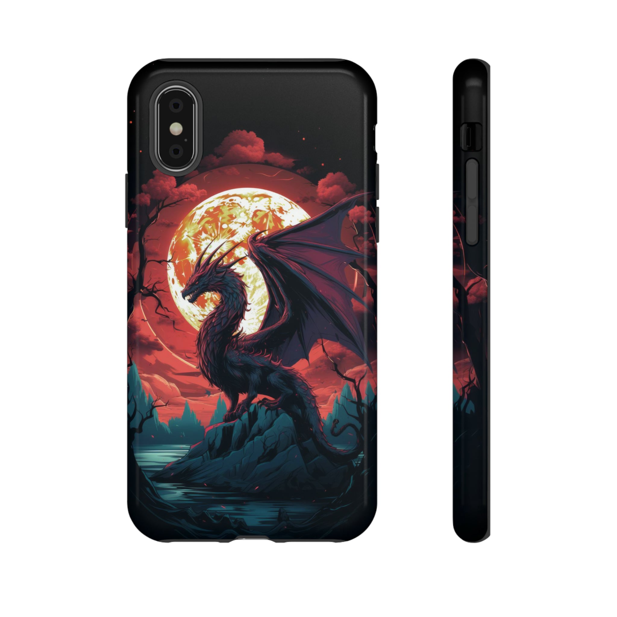 Dragon Fiery Moonlight Phone Case iPhone X Glossy 