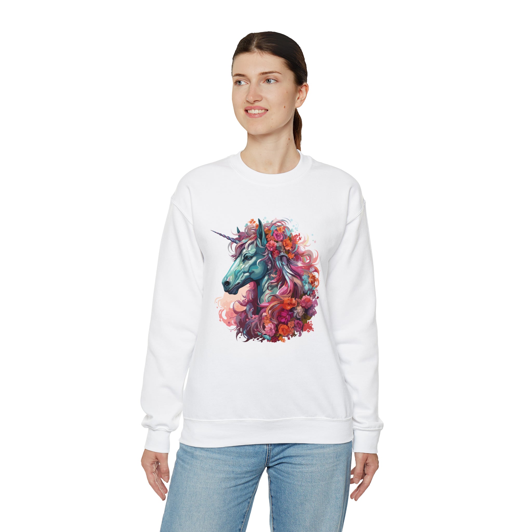 Unisex Unicorn Flowers Sweatshirt   