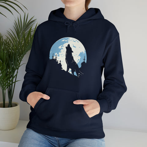 Unisex Howling Wolf Hoodie   