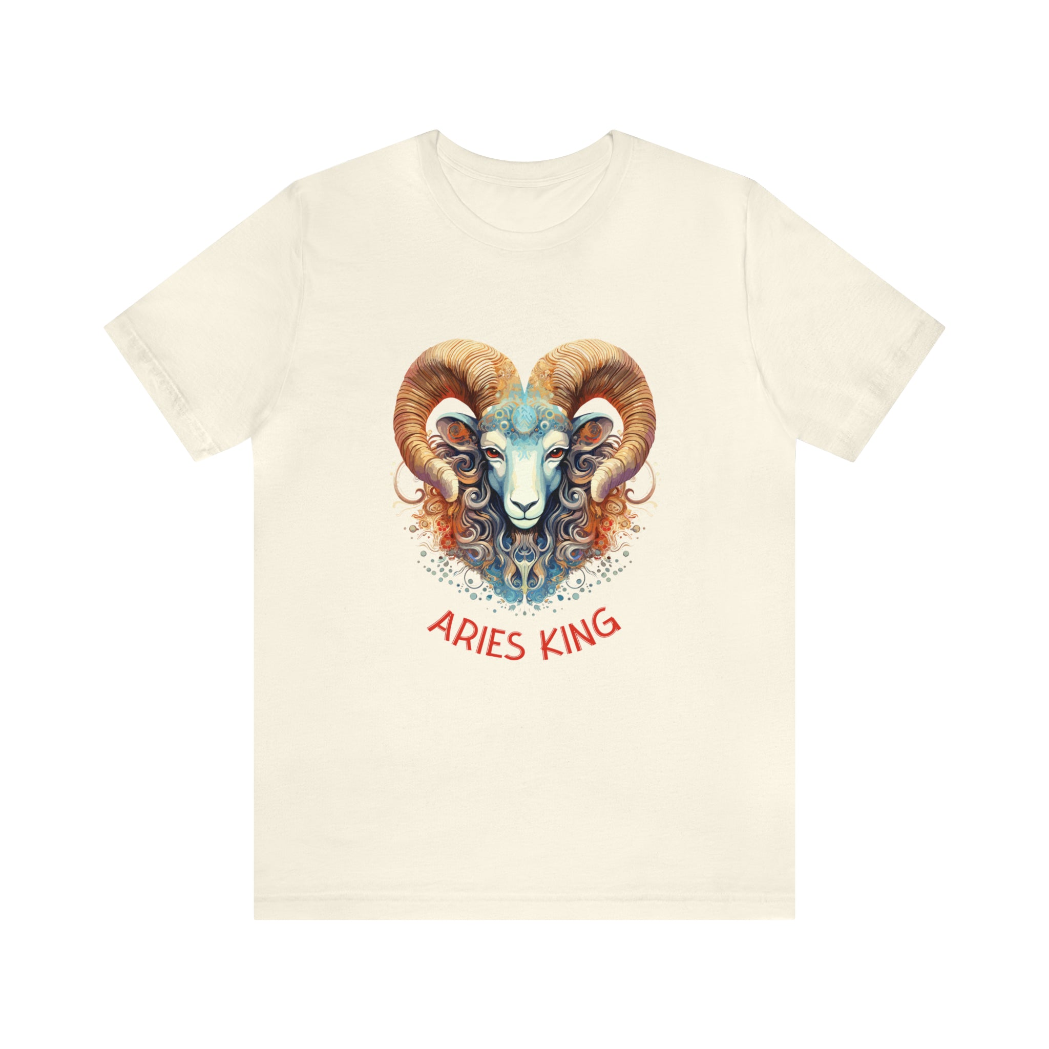 Mens Aries King T Shirt Natural S 