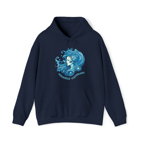 Unisex Aquarius Visionary Hoodie Navy S 