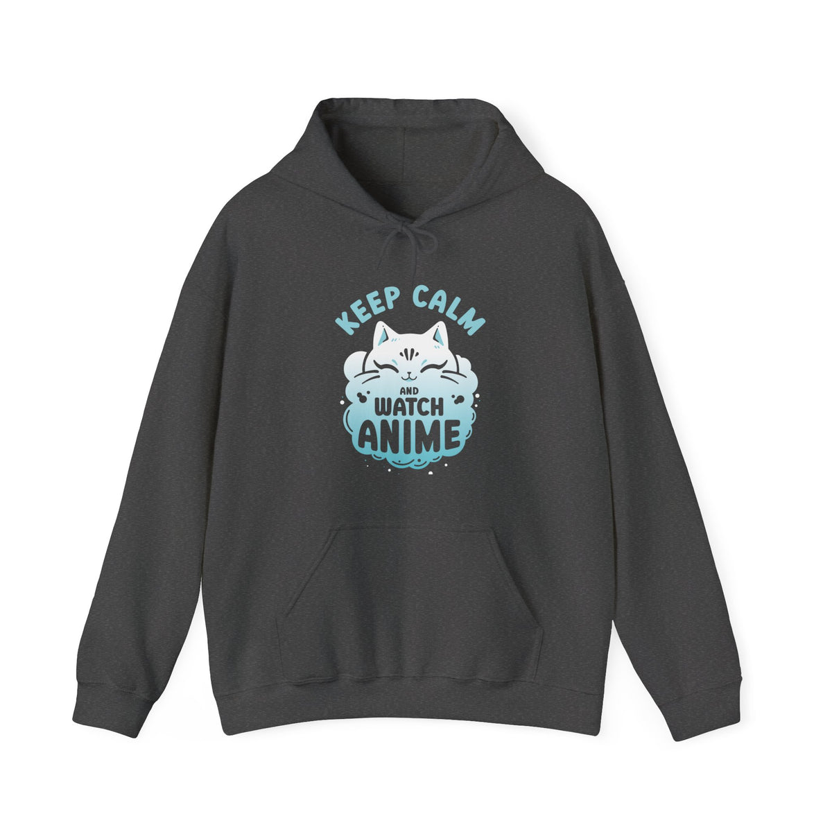 Unisex Keep Calm and Watch Anime Hoodie Dark Heather S 