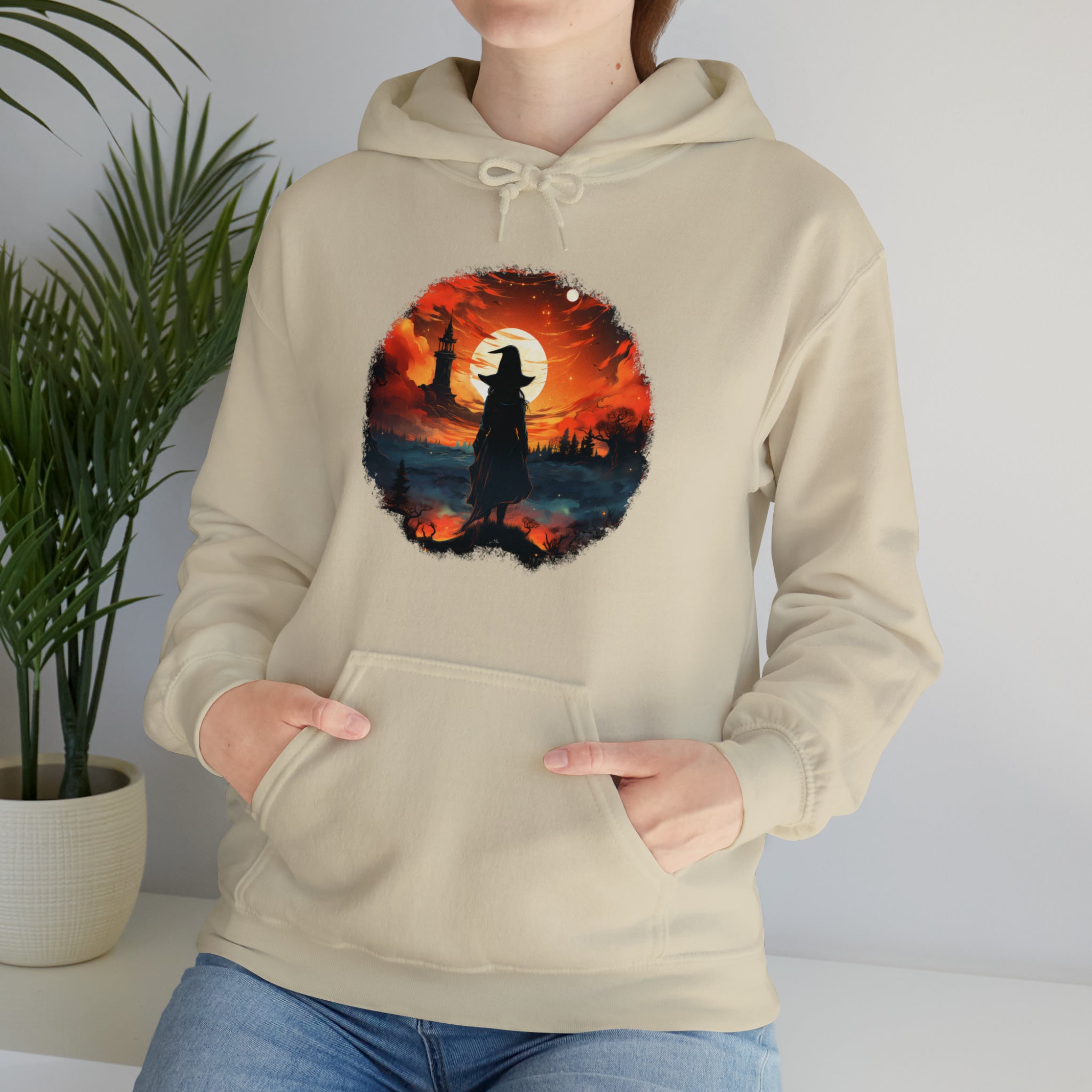 Unisex Witch Silhouette Hoodie   