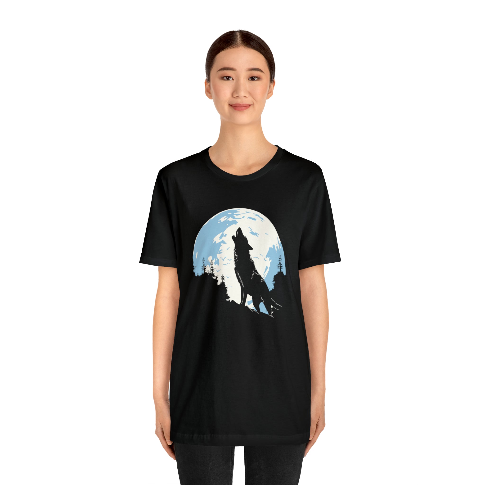 Unisex Howling Wolf T Shirt   