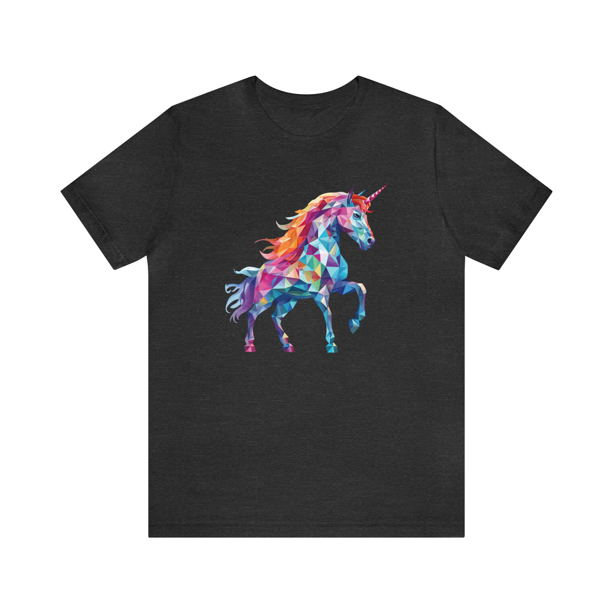 Unisex Crystallized Unicorn T Shirt Dark Grey Heather S 