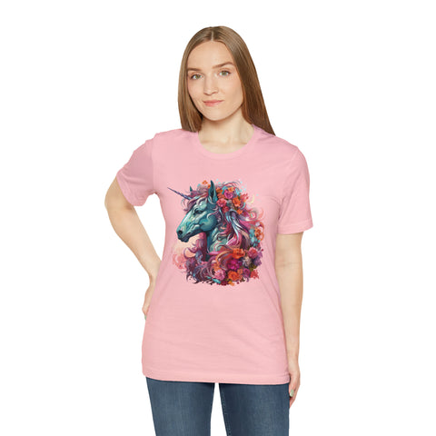 Unisex Unicorn Flowers T Shirt   