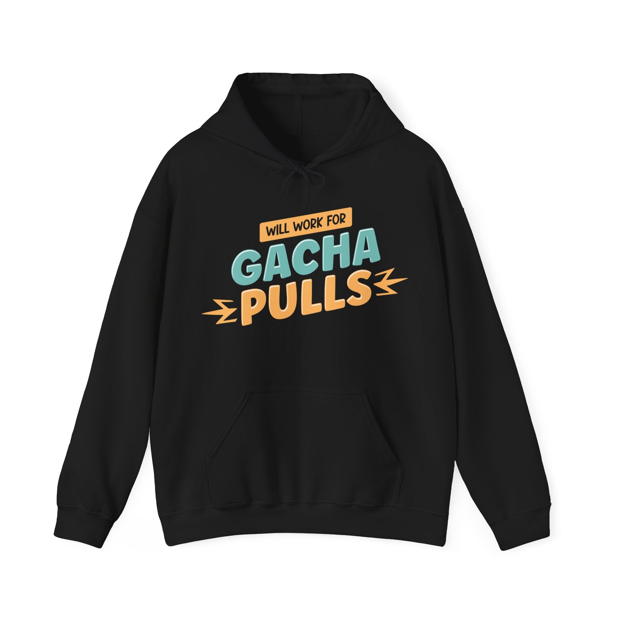 Unisex Will Work for Gacha Pulls Hoodie Black S 