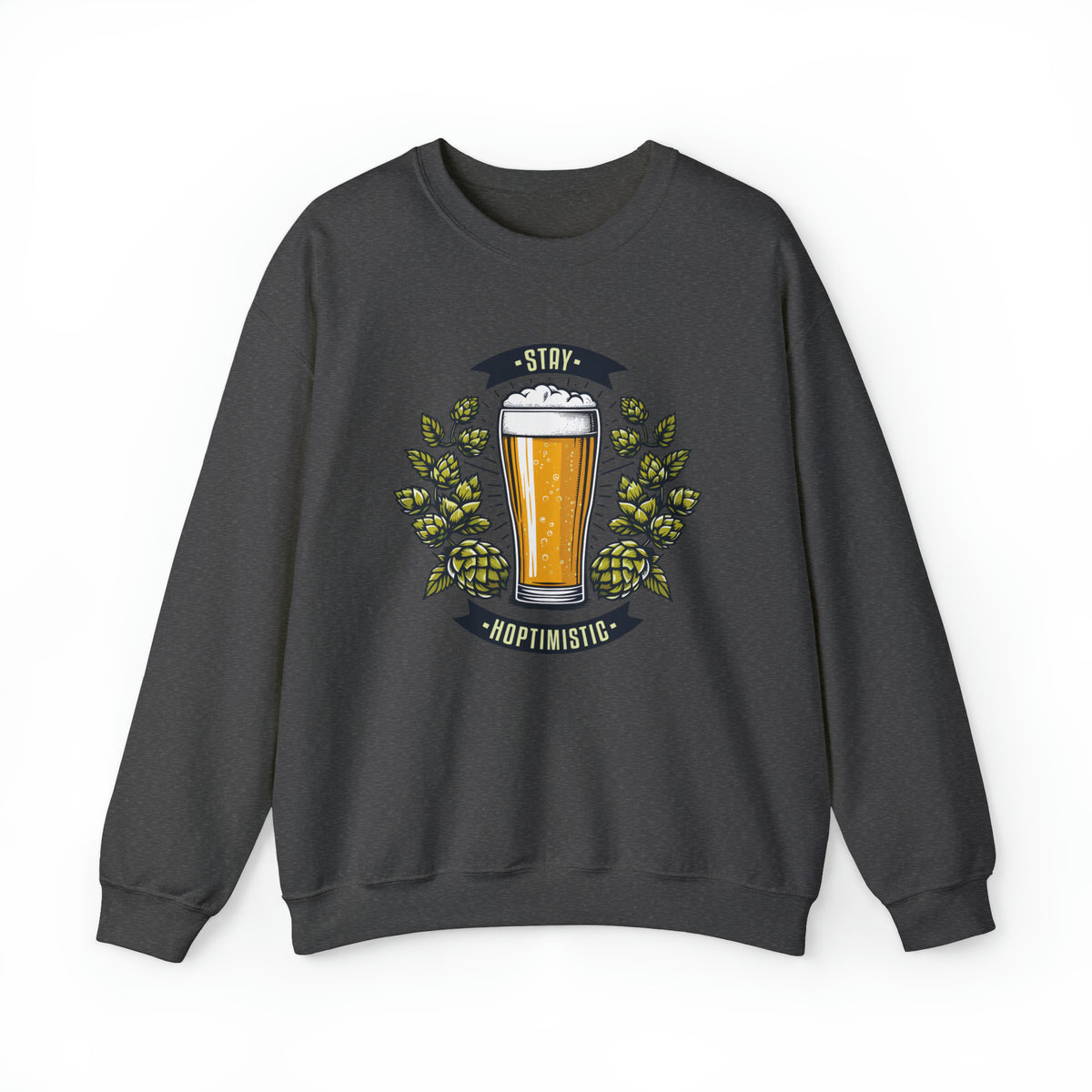 Unisex Stay Hoptimistic Sweatshirt S Dark Heather 