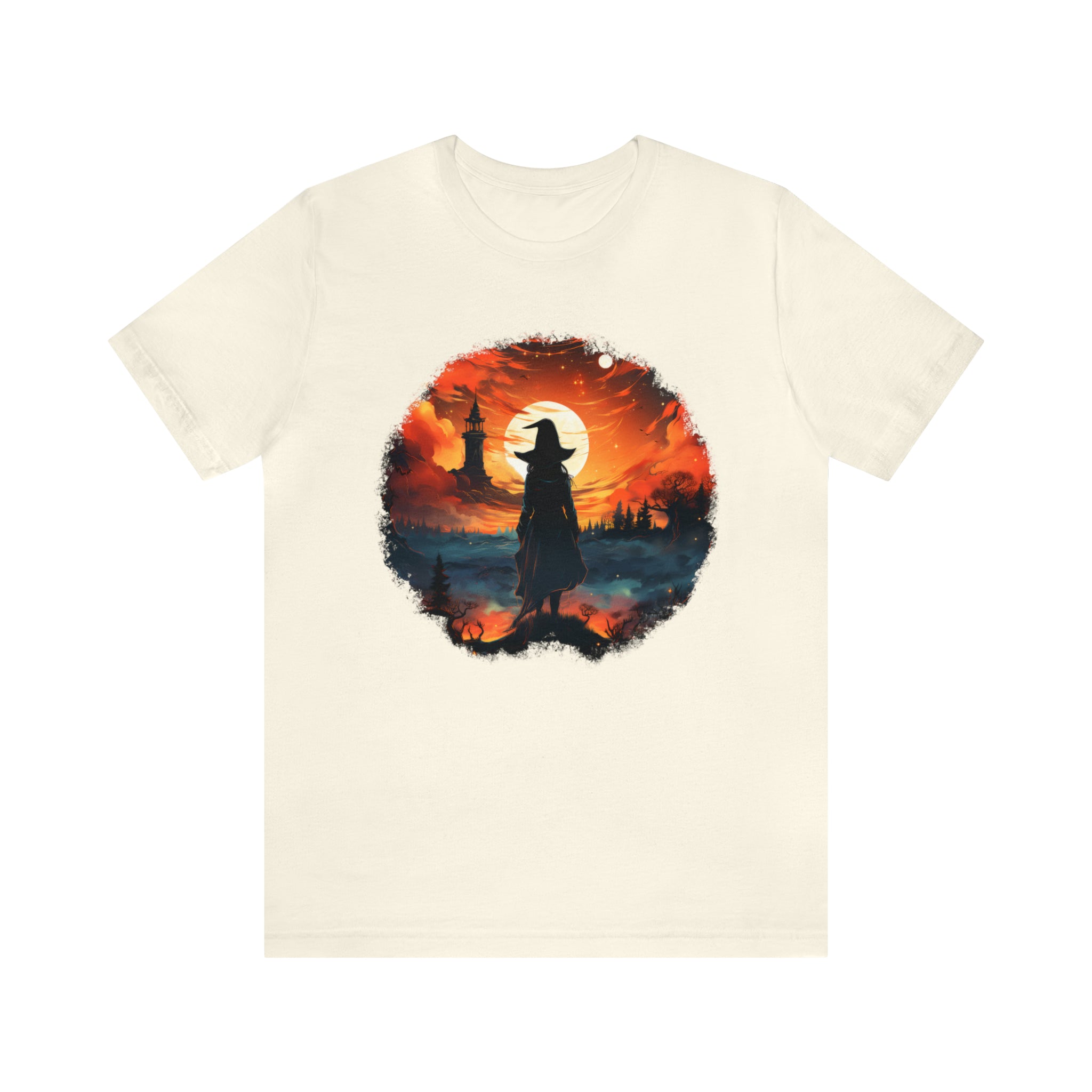 Unisex Witch Silhouette T Shirt Natural S 