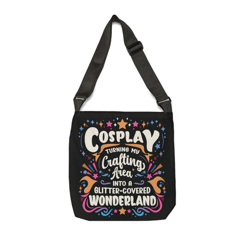 Cosplay Glitter-Covered Wonderland Adjustable Tote Bag   