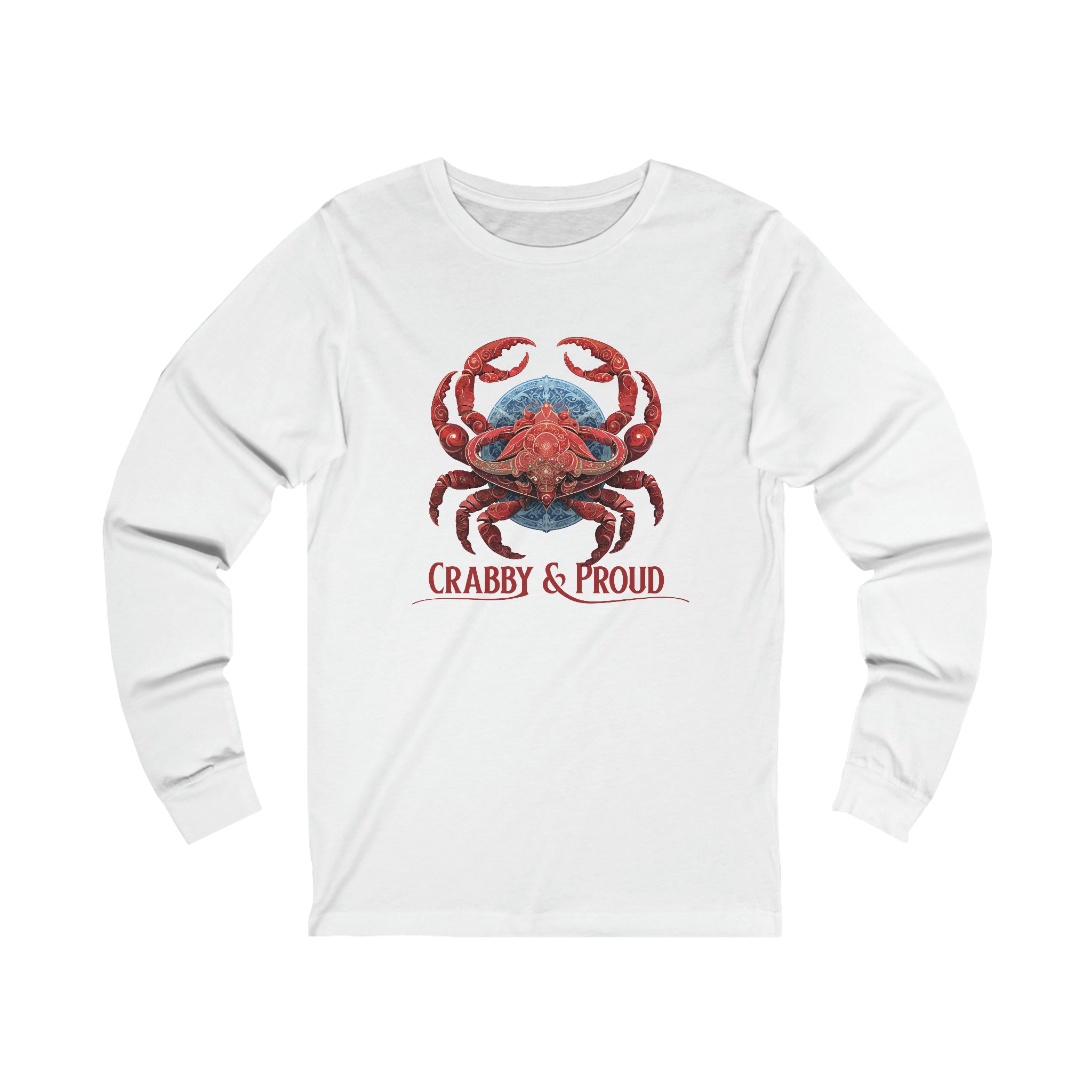 Unisex Cancer Crab Long Sleeve T Shirt S White 