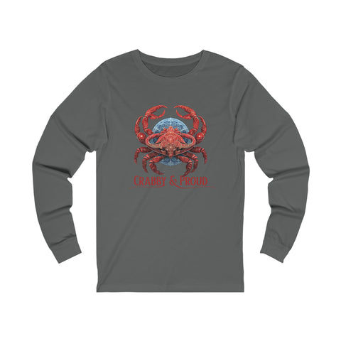 Unisex Cancer Crab Long Sleeve T Shirt S Asphalt 