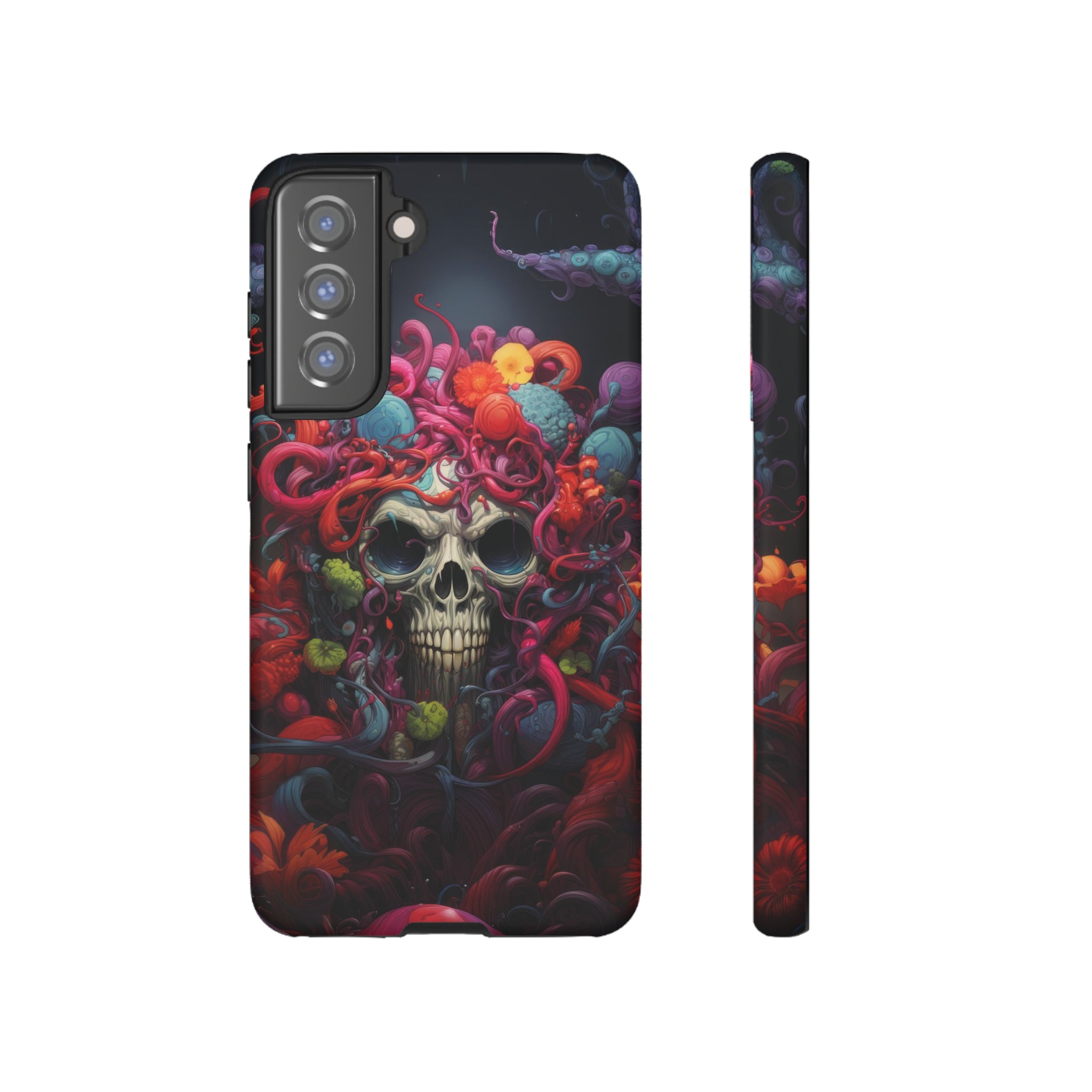 Psychedelic Skull & Tentacles Phone Case Samsung Galaxy S21 FE Matte 