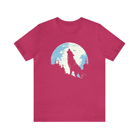 Unisex Howling Wolf T Shirt Berry S 