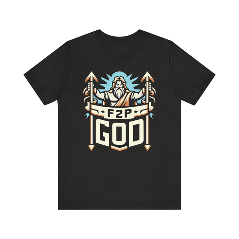 Unisex F2P God T Shirt Black Heather S 