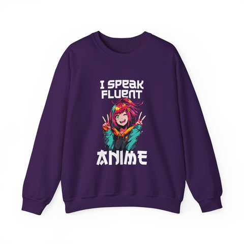 Unisex I Speak Fluent Anime Girl Sweatshirt S Purple 