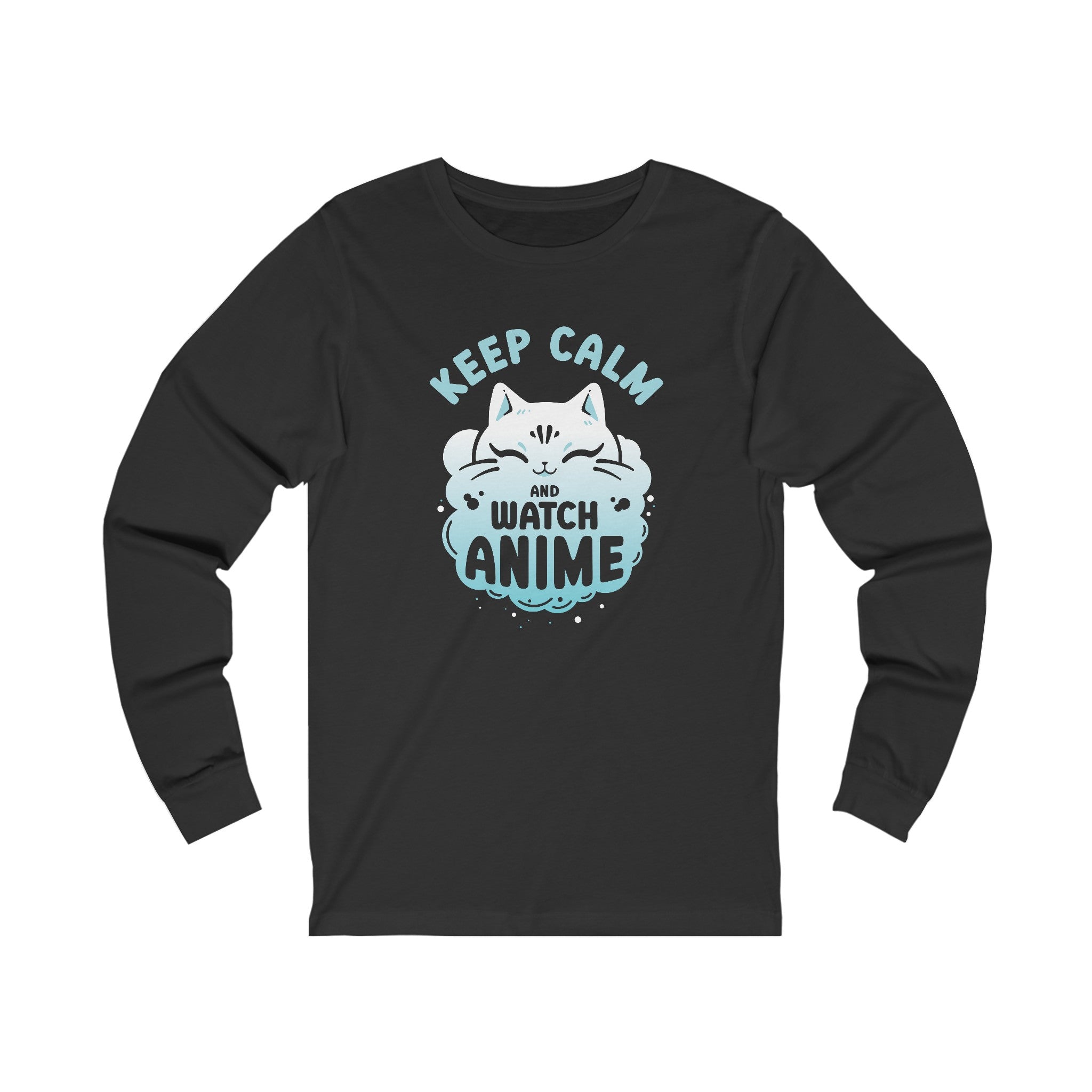 Unisex Keep Calm and Watch Anime Long Sleeve T Shirt S Dark Grey Heather 