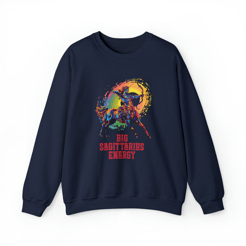 Unisex Big Sagittarius Energy Sweatshirt S Navy 