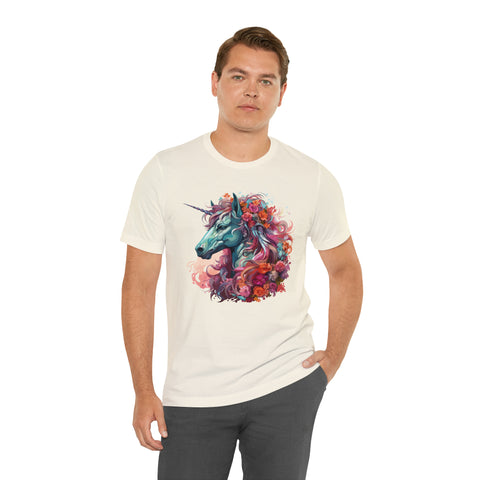 Unisex Unicorn Flowers T Shirt   