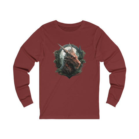 Unisex Dragon Face Long Sleeve T Shirt   