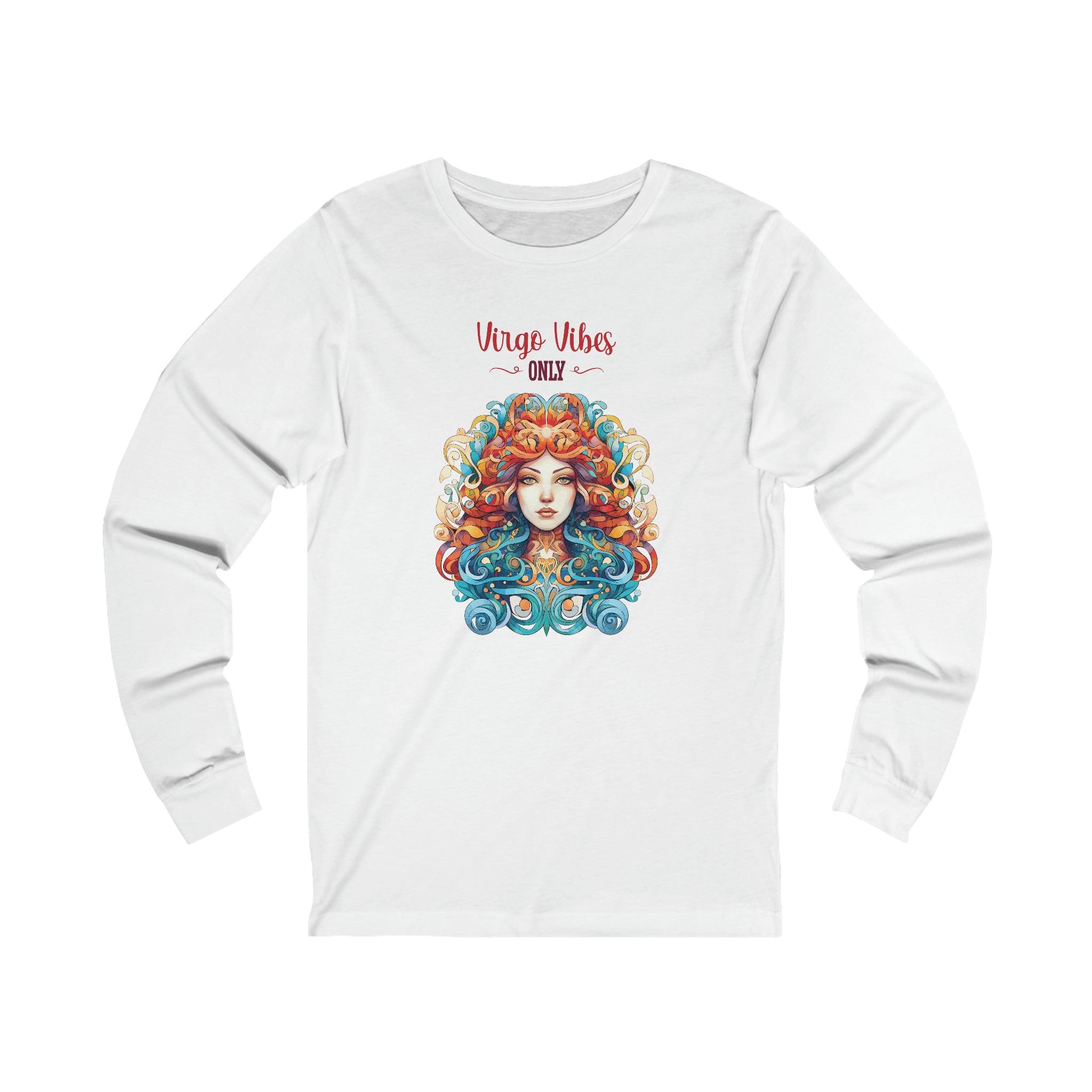 Unisex Virgo Vibes Only Long Sleeve T Shirt S White 